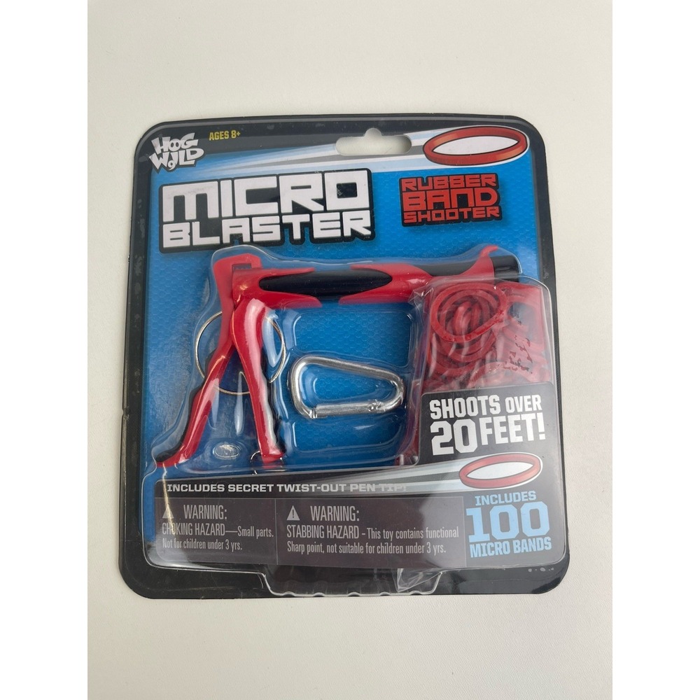 New Sealed Micro Blaster Rubber Band Shooter Toy By Hog Wild‎ 20ft Range C5-7